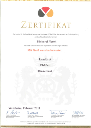 Zertifikat 2011