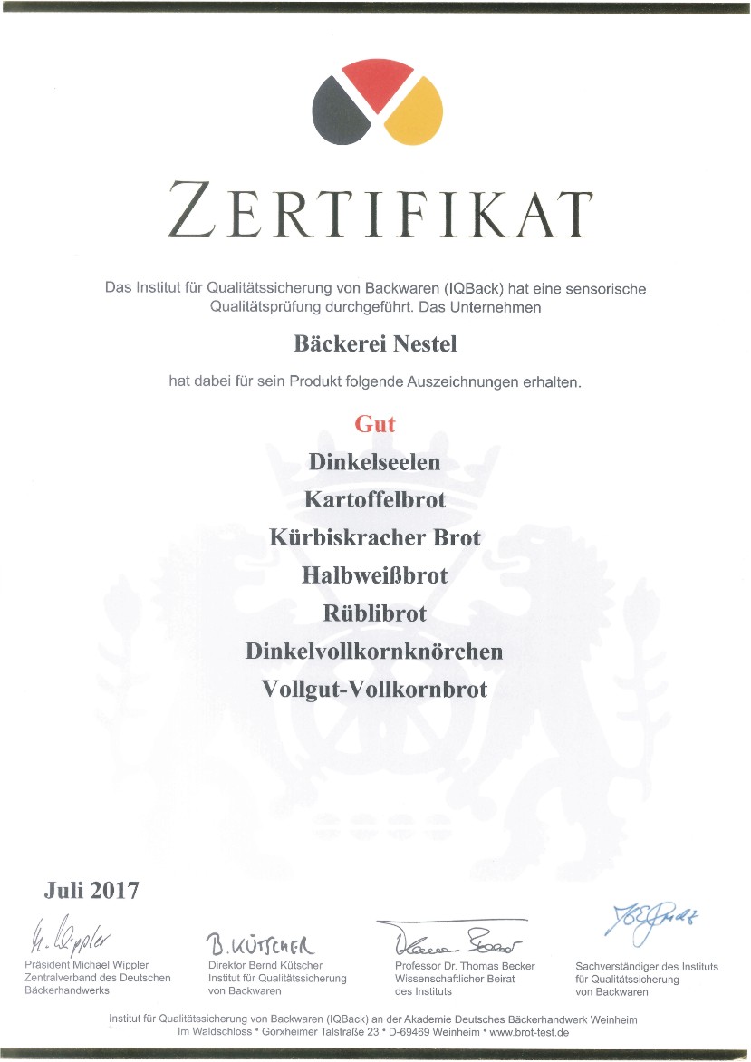 Zertifikate 2017 gut